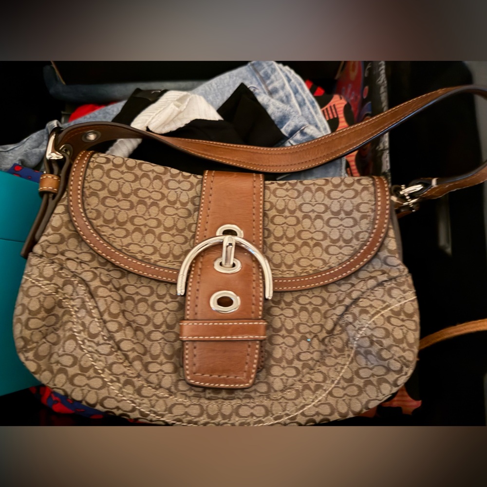 Coach Soho Signature Flap Hobo Shoulder Bag
